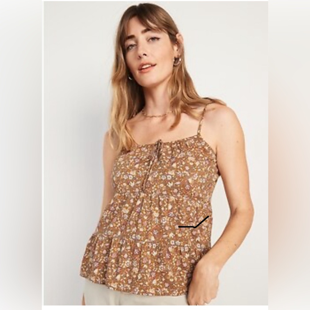 Old Navy Sleeveless Tiered Floral-Print Cami Swing Blouse M